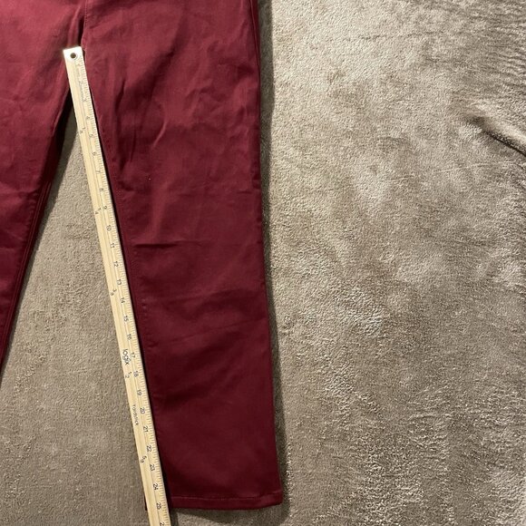 J. Jill Christian Soriano Pants Womens Sz 10 High Rise Burgundy Red Straight Leg - Picture 6 of 7